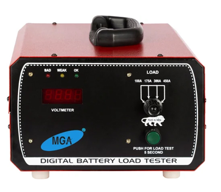 MGA Digital Heavy-Duty Battery Load Tester Panel